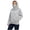 09# Gray, variant on Women Funnel Neck Hooded Sweatshirt, Loose Fit Long Sleeve Pullover Hoodie with Kangaroo Pocket, Casual Warm Fall Winter Top Black XXL