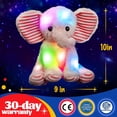 thumbnail image 2 of Glow Guards LED Elephant Stuffed Animal Light Up Cute Soft Plush Toy Luminous Doll Sofa Decors Birthday Gifts, Pink, 10", 2 of 5