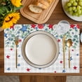 thumbnail image 4 of 4th of July Placemats Set of 6, Independence Day Star Leaves Gray Plaid Placemats for Dining Table, Place Mats for Kitchen Tabletop, Waterproof Wipeable Dining Table Mats Set, 4 of 9