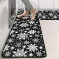 thumbnail image 2 of Kitchen Rugs Sets Of 2,Black Christmas Snowflake Pattern Anti Fatigue Kitchen Mat Rugs Non Slip Washable,Decorative Kitchen Floor Mats for Kitchen,Sink,Laundry,17"x47"+17"x47", 2 of 5