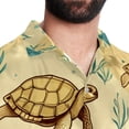 thumbnail image 5 of Turtle Seamless Men's Short Sleeve Poplin Shirt, Casual Printed Button Down, Summer Beach Hawaiian Shirts, Unisex, 5 of 6