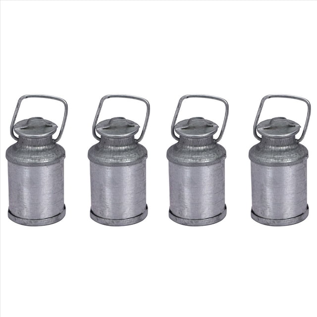 4X Mini Lata de Leche de Metal de Granja Simulada Tetera Casa de Muñecas 1:12 Accesorios en Miniatura