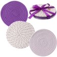 thumbnail image 1 of 3 Pcs 7 Pouces Éco Pur Coton Porte-Fil Ronds Tissés Ensemble Multi-Usage Coussins Chauds, 1 of 4
