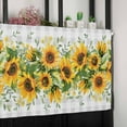thumbnail image 6 of Sunflower Plaid Valances for Windows Farmhouse Kitchen Curtains Valances Rod Pocket Valance Curtains for Kitchen Windows Retro Yellow Green Floral Leaf Grey Window Valances for Bathroom 42"x12", 6 of 6