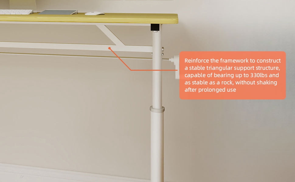 Lisonu Manual Height Adjustable Standing Desk, 47" Hand Crank Sit Stand Workstation, Ergonomic Home Office Computer Desk, Stable Iron & Wood Frame, White