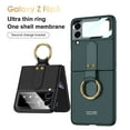 thumbnail image 2 of Decase For Samsung Galaxy Z Flip3 5G Shockproof Folding Metal Ring Stand Ultra Thin Hard PC Case Cover,Darkgreen, 2 of 5