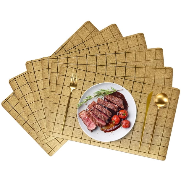 Lot De 6 Sets De Table Aspect Ardoise – 43×28,5 Cm, Plastique Épais Lavable, Style Industriel Chic Pour Table à Manger