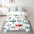 thumbnail image 2 of Manfei Cartoon Airplane Bedding Comforter Set 7pcs,Aircraft Theme Queen Bedding Sets,Blue Red White Queen Sheet Sets For Boys Teens,Breathable Home Decor, 2 of 8