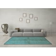 thumbnail image 3 of Ahgly Company Indoor Square Oriental Light Blue Industrial Area Rugs, 3' Square, 3 of 4