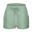 thumbnail image 6 of VNKIDY Classic Women Shorts Solid Color Casual Drawstring Pocket Stylish Plain Weave Summer Autumn Beach Shorts, 6 of 8
