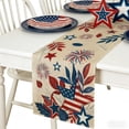 thumbnail image 5 of Nkmbld 4th of July Table Runner, Linen Patriotic Table Decoration Home Kitchen Dining Fireplace Indoor Holiday Farmhouse Decor for Memorial Day, 5 of 8