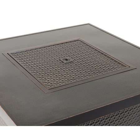 Fire Sense - Weyland Square LPG Fire Pit - Antique Bronze