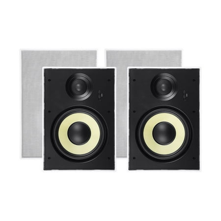 Slim Series Subwoofer - Monoprice 2 Way In-Wall Speakers - 8 Inch (Pair) With Aramid Fiber And Titanium Silk Drivers - Caliber Slim Series