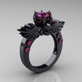 thumbnail image 2 of Gothic Skull Ring With Ruby Gemstones Sterling Silver Copper Jewelry For Women Statement Fashion Accessory Wedding, 2 of 8
