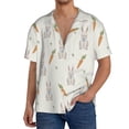 thumbnail image 3 of Xecao offers the Retro Rabbit for Men's Casual Short-sleeved Shirt, a button-up collared shirt with a pocket, perfect for beach vacations and yacht travel in the Small size., 3 of 7