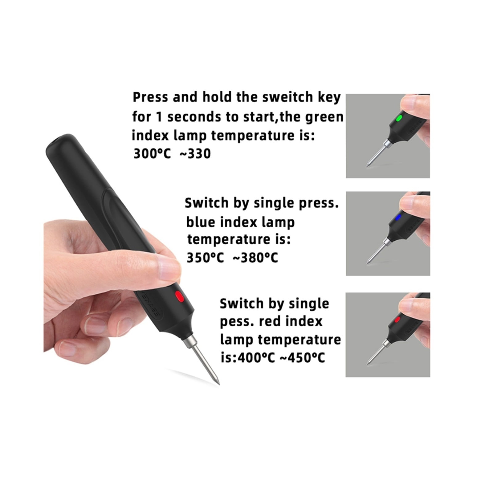 8WThree-speed Temperature Contr Cordless Soldering Iron, Removable Battery Rechargeable Soldering Iron, Electronic Welding Tool ,Wide Applications
