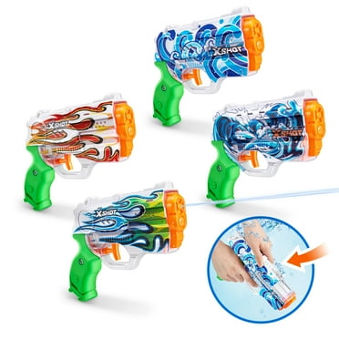 XSHOT Water Fast-Fill Skins Nano Water Blaster (4-Pack) by ZURU, for Ages 5