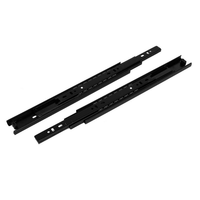 Unique Bargains 12'' Length 35mm Width 3-Section Ball Bearing Drawer Slides Rail Black 2pcs
