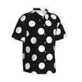 thumbnail image 2 of Bixox Men's Hawaiian Shirts Men's Black and White Polka Dot Print Short-Sleeve Shirt-Large, 2 of 8