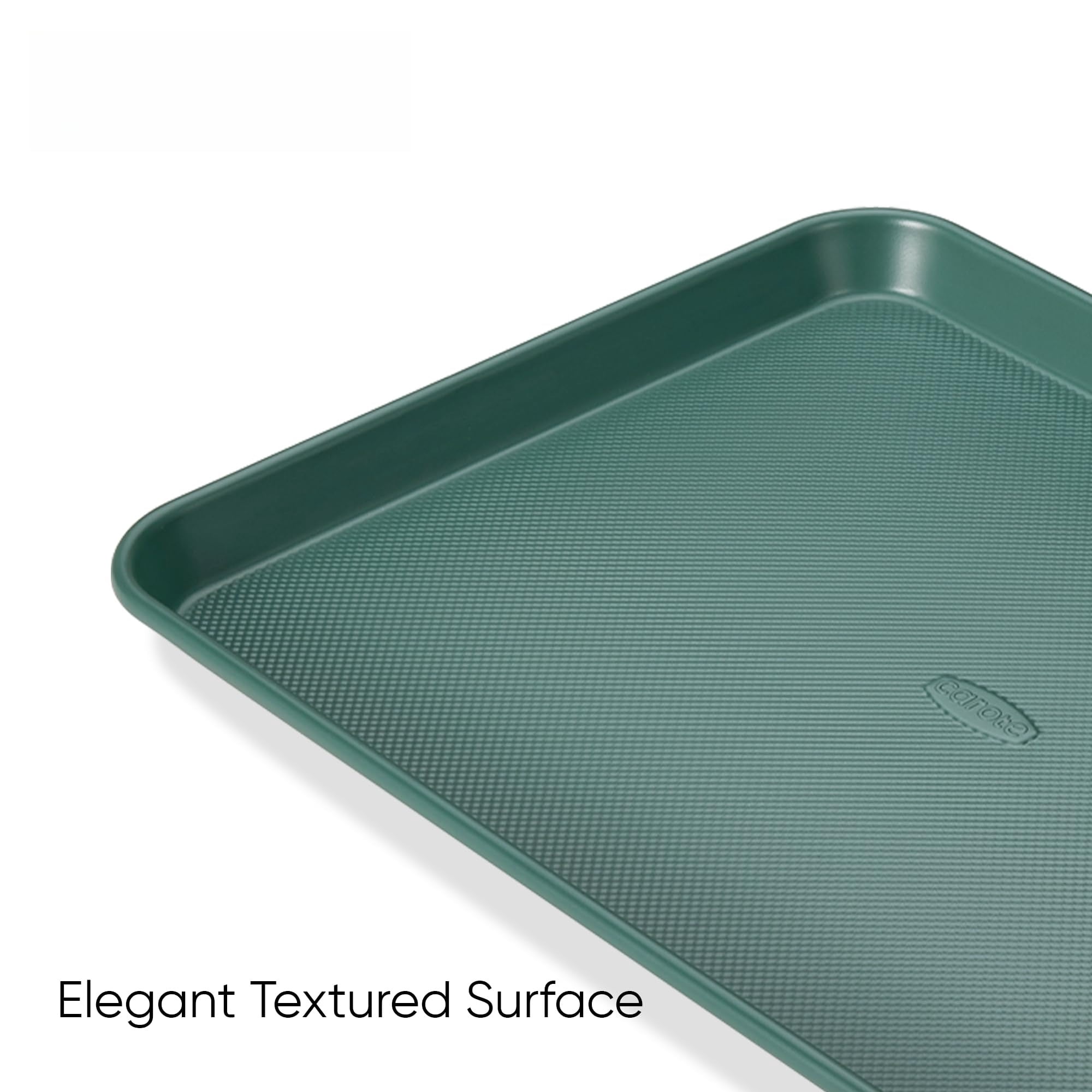 3-Piece Baking Pan Set - Bakeware Set, Baking Sheet Set Including 13 Inch 15 Inch 17 Inch Sheet Pan, Cookie Sheet for Baking, Deep Olive Green