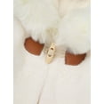thumbnail image 6 of Doomiva Toddler Baby Girls Faux Fur Warm Thick Carseat Poncho Coat Princess Winter Hooded Jacket Ivory 90, 6 of 7