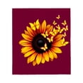 thumbnail image 2 of Durable Soft Flannel Blanket - Cozy Floral Design with Sunflowers & Butterflies Perfect for Sofa Travel Bed and Chair, 2 of 5