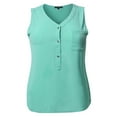 thumbnail image 2 of FashionOutfit Women's Solid V-Neck Chiffon Blouse Tank Top, 2 of 4