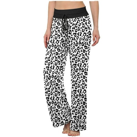 

Wide Leg Pants for Women Elastic Waist Drawstring Print Straight Pajama Pants Casual Workout Yoga Lounge Trousers Ladies Clothes