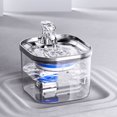 thumbnail image 1 of Dispensador de agua inalámbrico para gatos, grifo automático, dispensador de agua para mascotas, dispensador de agua silencioso transparente de acero inoxidable, 1 of 5