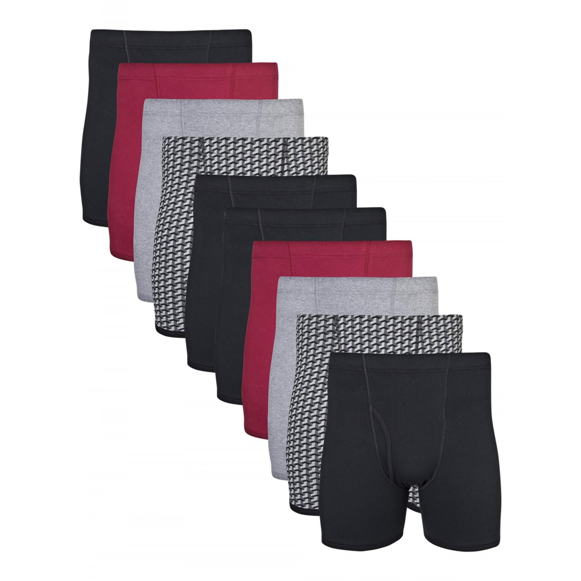 Gildan Gildan Men's Boxer Briefs With Covered Waistband, 10Pack