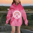 thumbnail image 2 of MKOSPLRT Pink Ribbon Hoodies for Kid 3-14Y Breast Cancer Long Sweatshirts Oversized Long Sleeve Pullover Tops with Pocket for Girl, 2 of 6