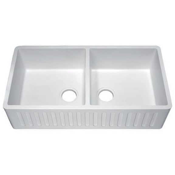ANZZI Roine 9'' L x 18'' W Double Basin Farmhouse Kitchen Sink