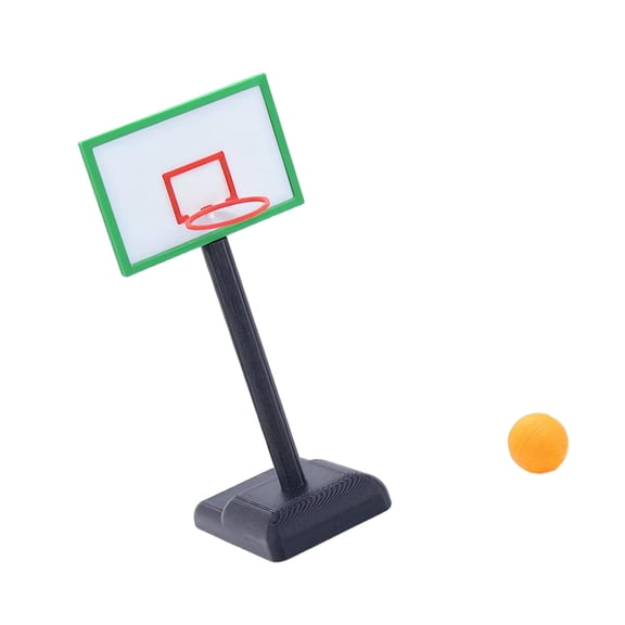 Sinyiin Miniature Basketball Hoop Set for 1/12 Doll House Decoration Educational Model