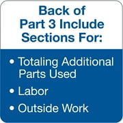 Adams Auto Repair Order Book, 3-Part Carbonless, White/Canary/Pink, 8-1/2 x 7-7/16 in., 50 Sets