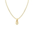 thumbnail image 1 of Precious Stars 14K Yellow Gold Cubic Zirconia Ladies Overlapping Double Heart Pendant with 16" Chain Necklace, 1 of 5