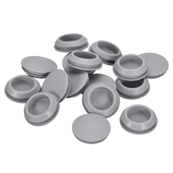 Unique Bargains 16pack Silicone Plugs, Rubber Round Snap in Locking Hole Plugs Waterproof Hole Plug for 22-24mm Hole, Grey