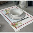 thumbnail image 3 of Vargottam Placemats- Placemat For Dining Table, Set Of 4- Printed & Reversible CottonNapkin-IndoorPlacematsFor Home & Kitchen Dining Table- Red Bird (Red & White), 3 of 5