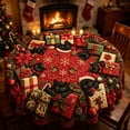 thumbnail image 2 of CHJK Christmas Round Tablecloth, 60 Inch Festive Xmas Black Cat and Gift Table Cover, Decorative Round Table Cloth for Holiday Dining Party Home Decoration, 2 of 6