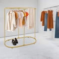 thumbnail image 5 of Gold Oval Garment Rack Floor Standing Clothing Rack Commercial Oval Clothes Stand for Clothing Store, Home, 5 of 18