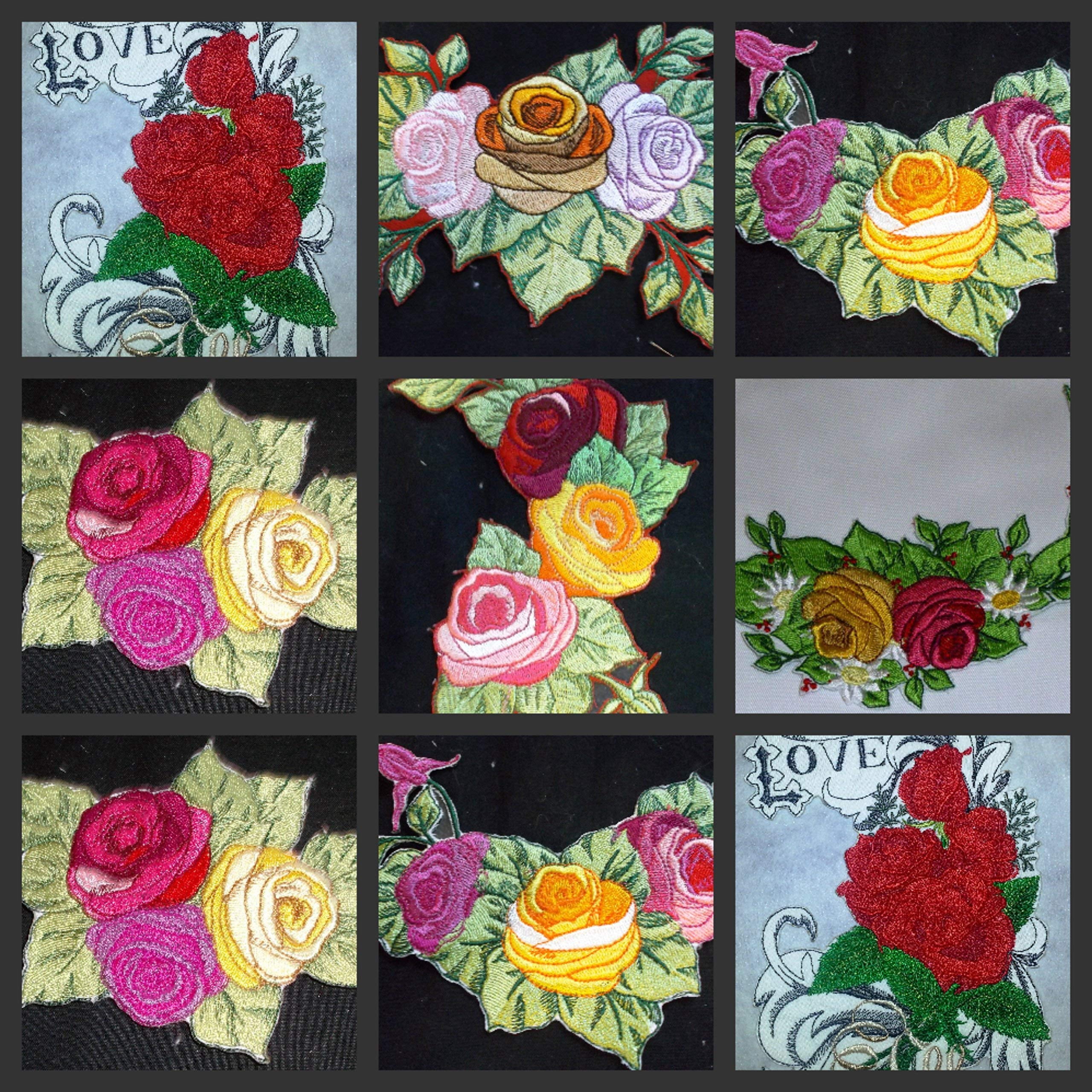 BeyondVision Custom Romantic Rose[ Love with Roses] Embroidered Iron on/Sew Patch [7" 5"]