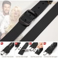 thumbnail image 6 of Plus Size Women Leather Belt Black Casual Waist Belt for Jeans Pants with Metal Pin Buckle, 6 of 7
