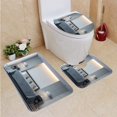 thumbnail image 1 of ABPHQTO Dormitorio moderno Estilo minimalista Representación 3D 1 Juego de alfombras de baño de 3 piezas Alfombra de baño Alfombra de contorno y tapa de inodoro ABPHQTO Cont-CHAPPLE-33915, 1 of 2