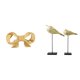 thumbnail image 1 of Tirador de mueble con lazo de latón, estatuas de pájaros de madera, figuras de animales. Material único de latón y madera. Adecuado para sala de estar, 1 of 8