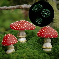 Dark Accessories Micro Glow Statue In The Mushroom Mushroom Decor For Garden Garden Desktop Ornament Red
