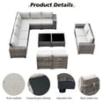 thumbnail image 3 of Ovios 12 Pieces Outdoor Furniture All Weather Wicker Patio Conversation Sectional Sofa Set with Side Table for Garden Backyard, 3 of 6