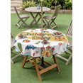 thumbnail image 4 of Outdoor Tablecloth with Umbrella Hole for Patio/Picnic/Party/Camping, Children's Day Waterproof Table Cloth Round Cover Washable, Car Tree Stars Cartoon Modern Art (Dia 60"), 4 of 8