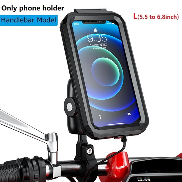 Soporte de teléfono para motocicleta, funda impermeable, soporte de teléfono para bicicleta, vástago de manillar de bola de 1 ", brazos de doble toma, Base de aluminio xuanjing unisex