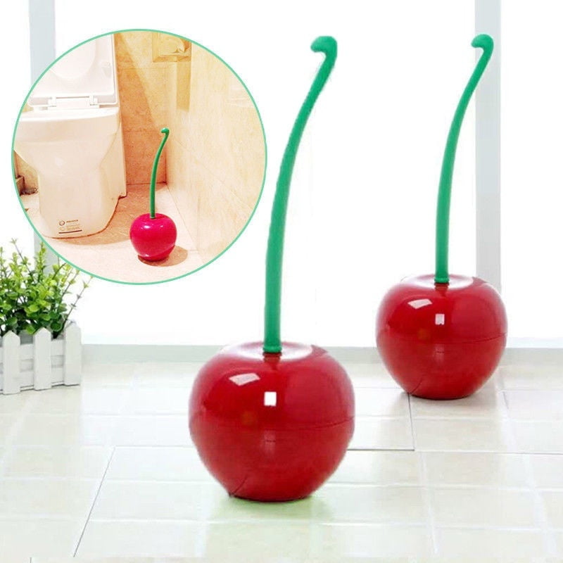 Creative Cherry Toilet Brush Holder Set Bathroom Cleaning Kit Brushes Cleaner Creative Cherry Toilet Brush Holder Set Bathroom Cleaning Kit Brushes Cleaner
