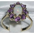 thumbnail image 2 of LBG British Made 10k Yellow Gold Natural Opal & Amethyst Womens Statement Ring - 33 size options - Size 5, 2 of 5