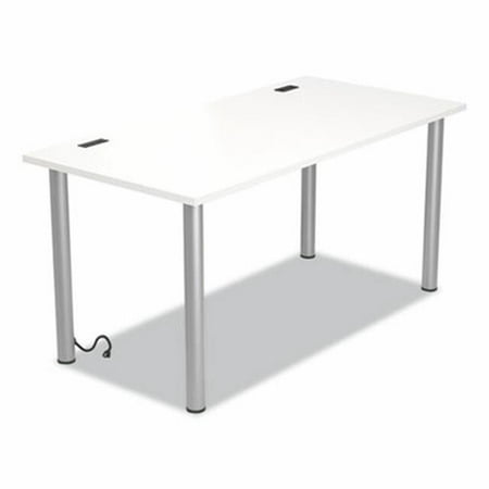 Union & Scale UN59691-CC 60 in. Essentials Writing Table-Desk with Integrated Power Management  White
